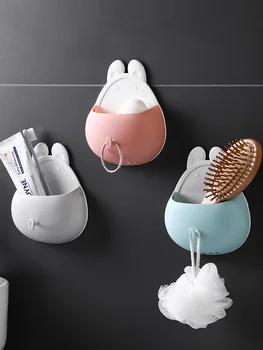 

Wall-mounted storage box bathroom punch-free toothbrush toothpaste rack household vanity wall drain storage rack