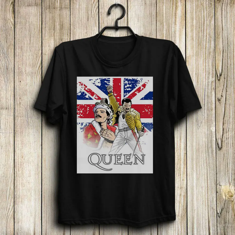 Queen Band-Freddie Mercury on Tour 2019 Мужская футболка с британским флагом модные летние прямые
