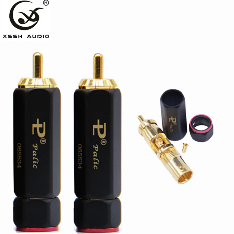 4 шт. XSSH позолоченный HIFI RCA штекер Hi-end самоблокирующийся A/V разъем для Diy аудио кабель