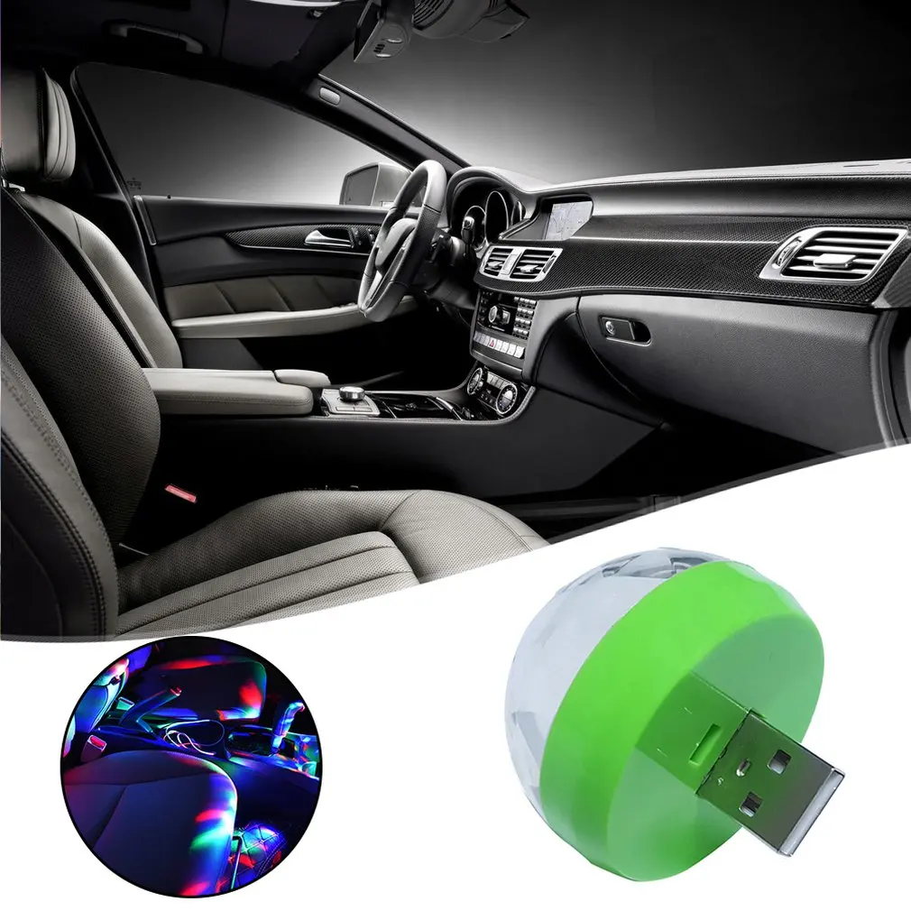 LED USB Mini Voice Activated Crystal Magic Ball Led Stage Disco Ball Projector Party Lights Flash DJ Lights