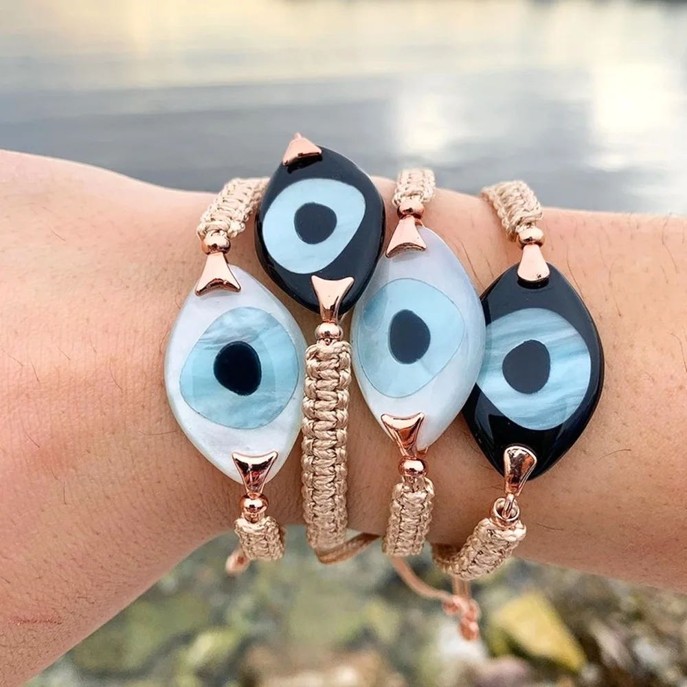 Go2boho Evil Eye Bracelet For Women Jewelry Trendy Turkish Eye Jewellery Bohemian Friendship Pulsera Braided Rope Bracelets