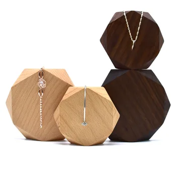 

Pentagon Wood Necklace Display Holder Organizer Stand Hanging Jewelry Rack Multipurpose Show Shelf, Home Decoration