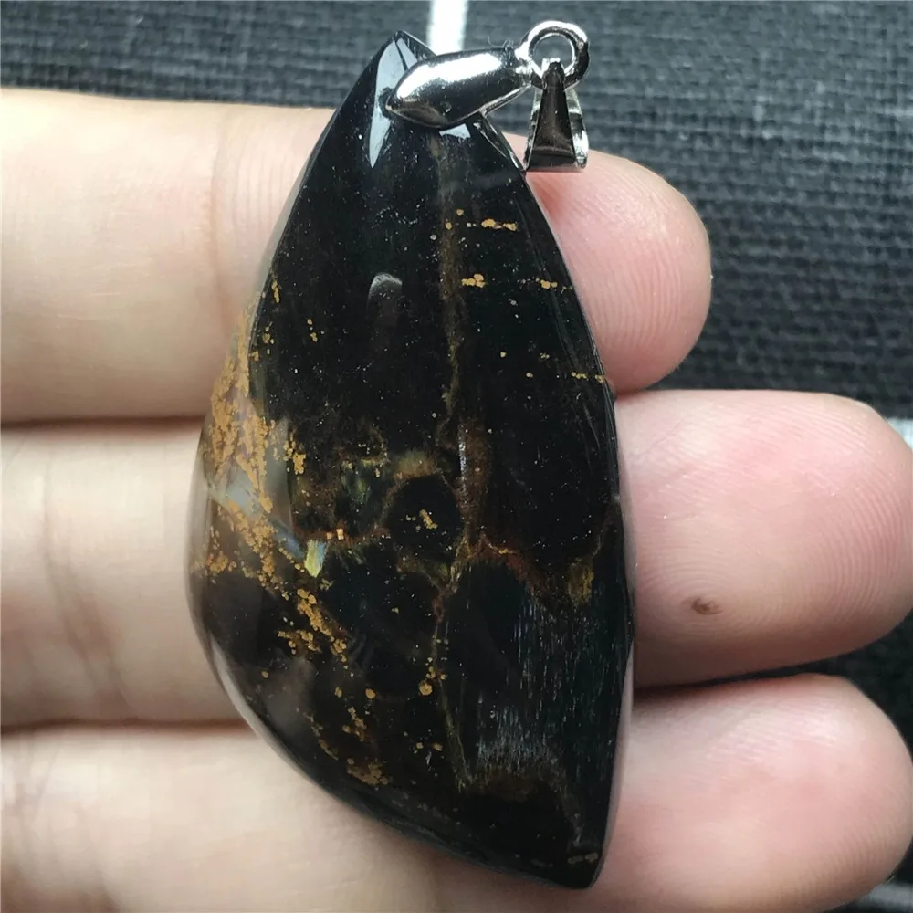 Ожерелье из настоящего природного Pietersite каменные Подвесные Украшения для Для женщин Для мужчин 44x24x9 мм Намибии Хрустальные Бусины, Модный кулон AAAAA