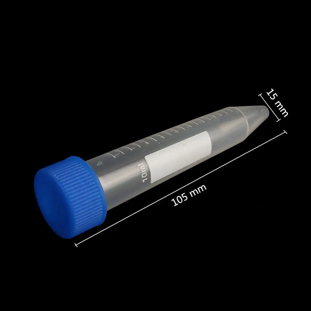 10Pcs 10ml Screw Cap Cone Bottom Plastic Centrifuge Test Tube Reagent Bottle Sample Analysis Vial Container Laboratory Supplies