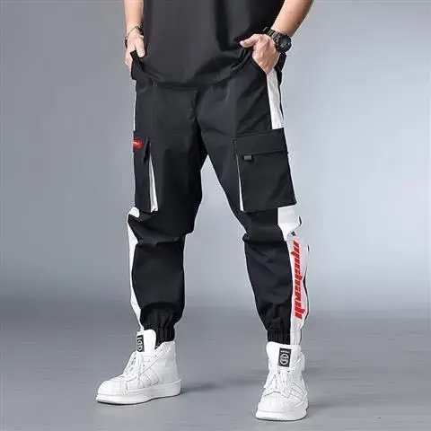 Large Plus Size 5XL 6XL 7XL Mens Cargo Pants Female Splice Drawstring Boys Loose Man Harem Pants Slacks Large Cropped Trousers 2
