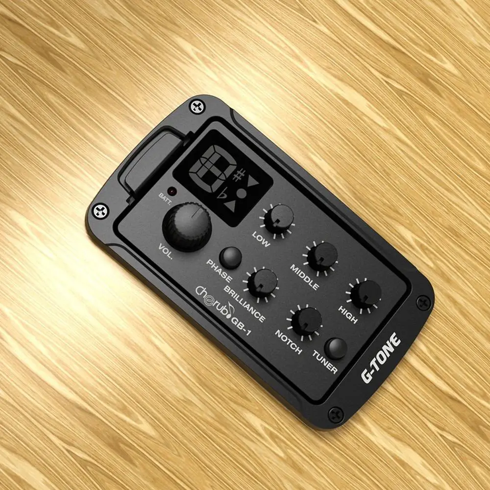 Cherub GB-1 Акустическая гитара pick up предусилитель для гитары эквалайзер 3 диапазона эквалайзер с тюнером пьезокерамический пикап аксессуары для гитары