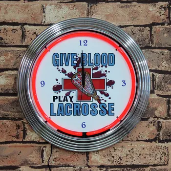 

Factory outlet clock sign with red color neon tube lights classic Timepiece signs with neon lights you need for decoration