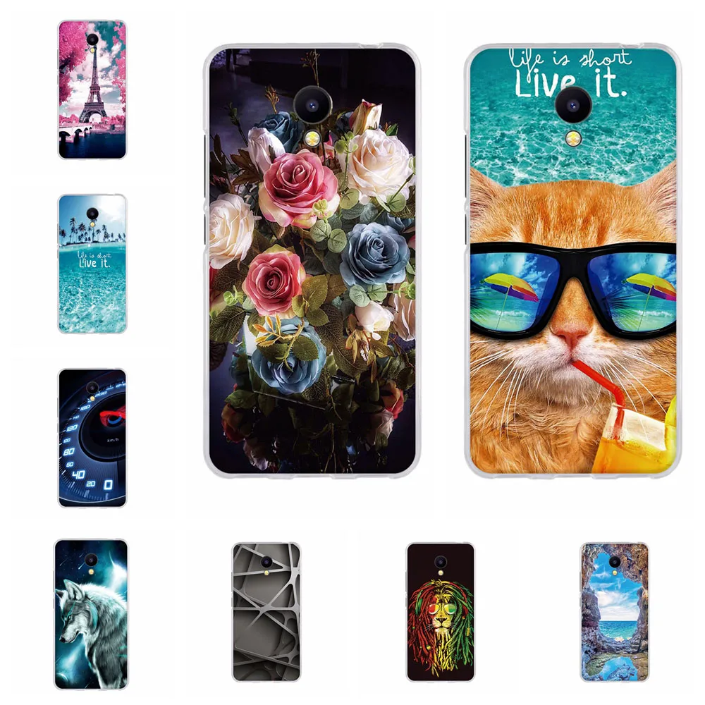 For Meizu M5c Phone Case Coque Thin Silicone Bag Cover A5 Fundas Pattern Charm Blue Bumper Shell | Мобильные телефоны и