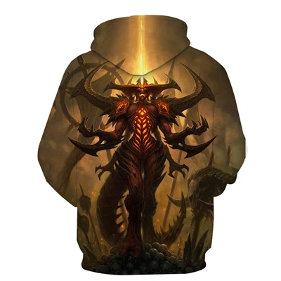 Модная Осенняя мужская 3D Толстовка Diablo 3 RPG с рисунком игры, толстовка унисекс, кофта для бега, повседневная одежда, большие размеры