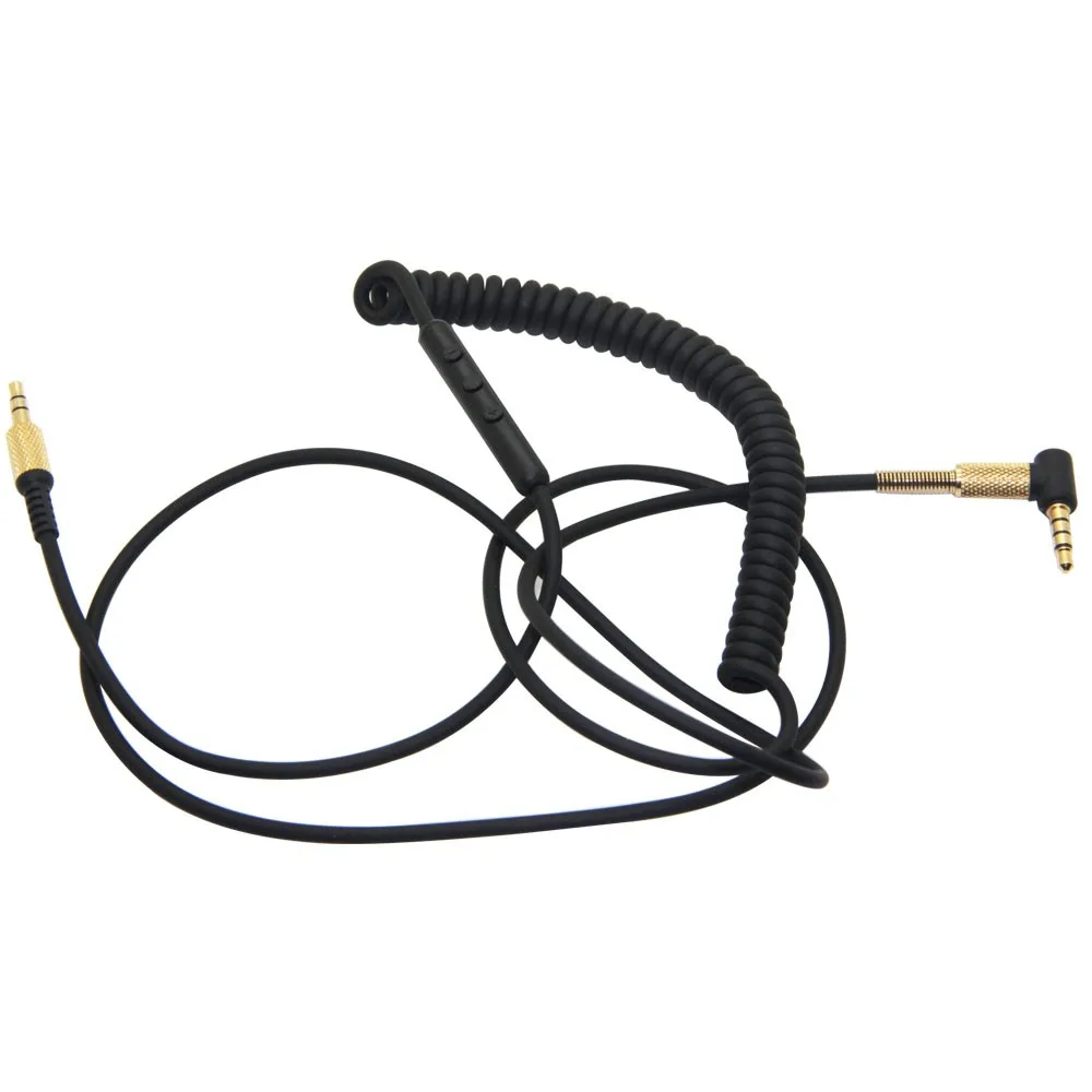 Khopesh для Marshall наушники с микрофоном Монитор шнур для наушников 3,5 мм Замена аудио пружинный кабель с пультом дистанционного управления для Iphone samsung