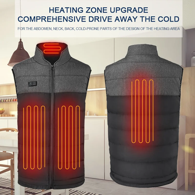 Tanie Mężczyźni zimowa zewnętrzna podgrzewana kamizelka USB ogrzewanie kamizelka mężczyzna bateria kurtka ocieplana termiczna camping odzież górska