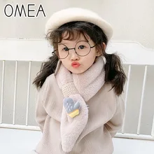 OMEA Рождественский детский шарф из искусственного кроличьего меха, шарф для девочек, шарф для мальчиков, рождественский подарок, рождественские носки и перчатки, зимний шарф