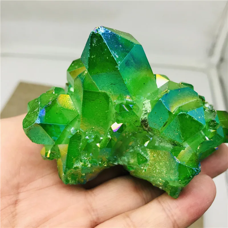 150-350 г редкие красивые зеленые пламени halo кварцевые кристаллы Кластерные образцы