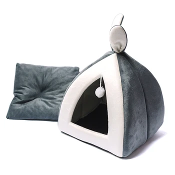 

Hot sell Pet Cat Bed Indoor Kitten House Warm Small for cats Dogs Nest Collapsible Cat Cave Cute Sleeping Mats Winter Products