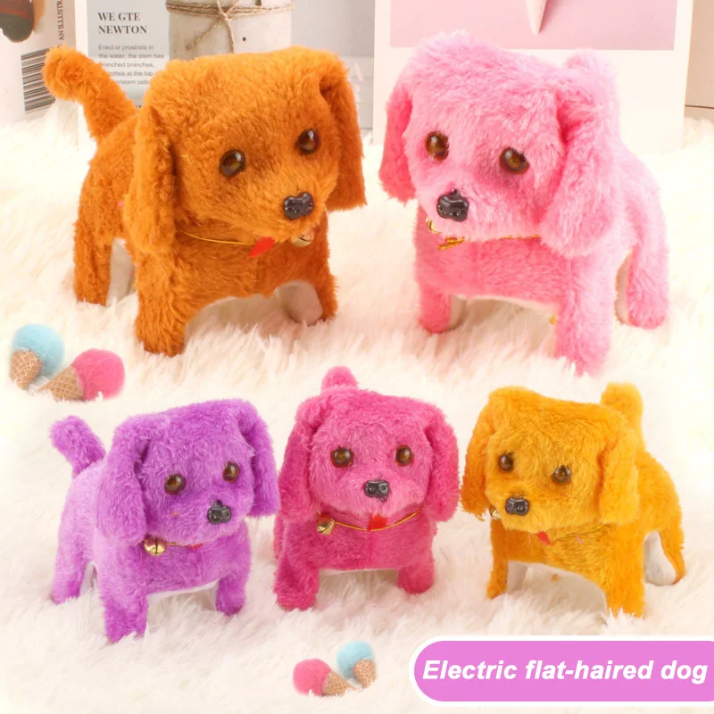 1PCS Electric Toy Soft Realistic Dog Plush Walking Glowing Barking Interactive Funny Simulation Moving Stuffed Doll Toys | Игрушки и