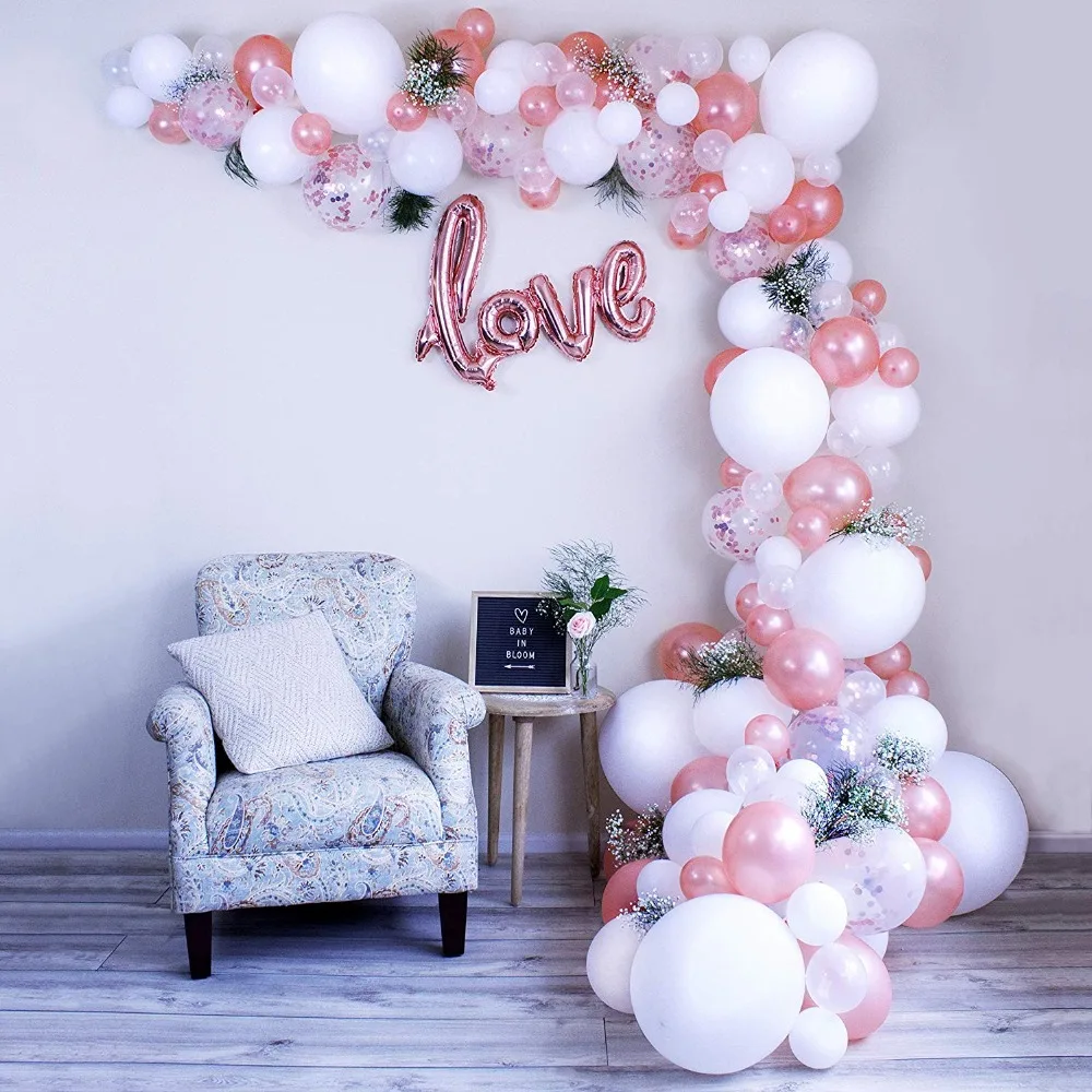 Воздушный Шар АРКА комплект гирлянды любовь розовое золото конфетти прозрачные воздушные шары аксессуары для свадьбы детский душ девичник помолвка