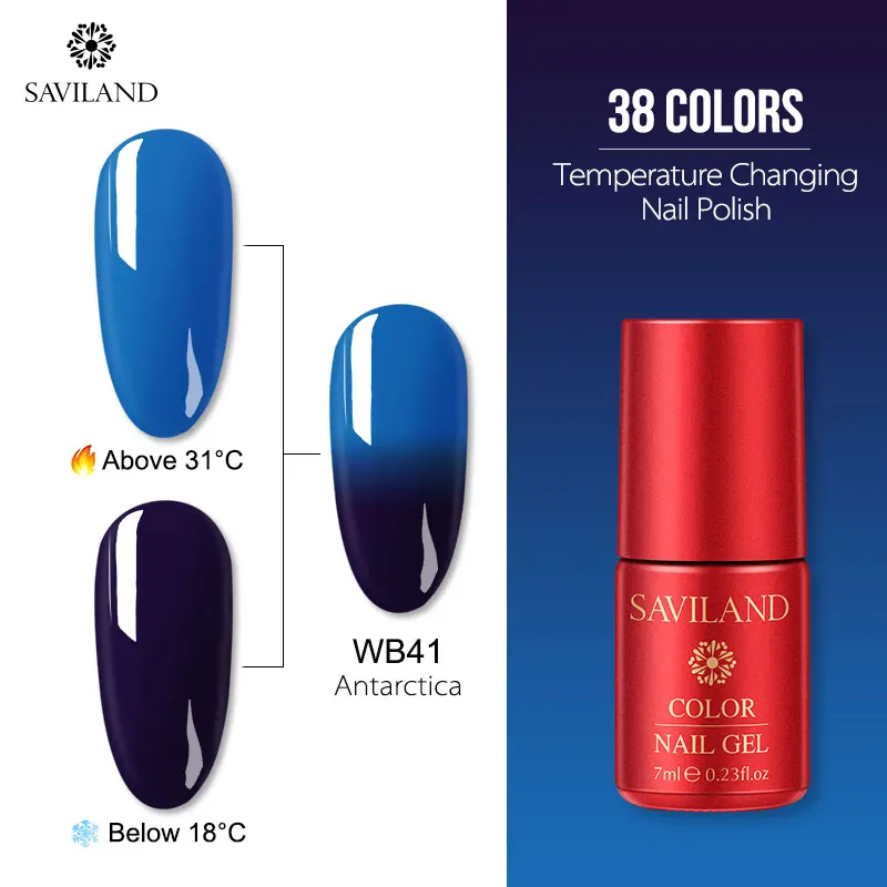 Гель-лак SAVILAND, 36 цветов, меняющий температуру, Гель-лак, меняющий настроение, гель для ногтей, не впитывается, лак для ногтей - Цвет: 7ml WB41