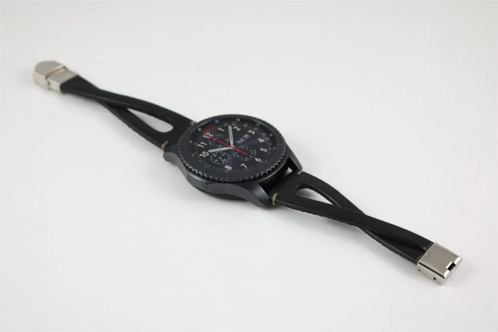 Ретро модные часы из натуральной кожи ремешок для samsung gear S3/Galaxy 46 мм для huawei watch GT браслет умные наручные браслеты