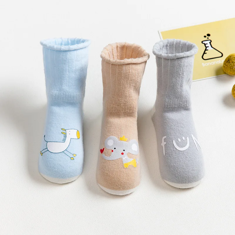 3 пары/партия; детские носки для новорожденных; Повседневные детские носки с рисунками животных; Одежда для мальчиков и девочек; аксессуары - Цвет: Elephant