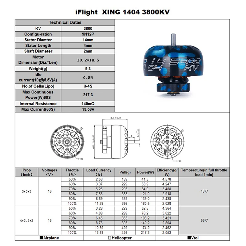 1pc iFlight XING 1404 Brushless Motor 