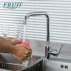 Frud Kitchen Faucets Deck Mounted Water Mixer Taps Stainless Steel Tapware Crane For Kitchen R43052-20