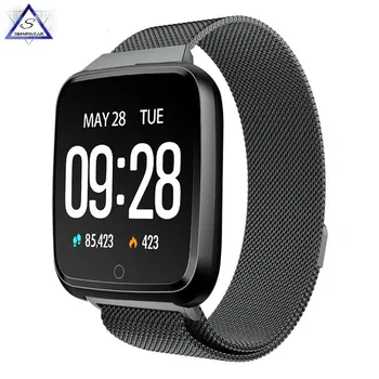 

Y7 Blood Pressure Oxygen Smartwatch Long Standby Time Square Smart Watch Waterproof BT4.0 Heart Rate Monitor for IOS Android