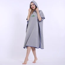 Outdoor Swimming With Hood Gift Vacation Wetsuit Changing Poncho Robe Adults Water Absorb Quick Drying Surfing Soft Robe