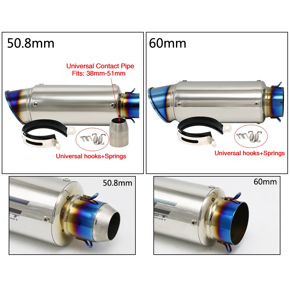 Alconstar-51MM 60 мм Универсальный мотоцикл SC GP гоночный проект глушитель выхлопной трубы для Honda Kawasaki Yamaha R1 R3 R6