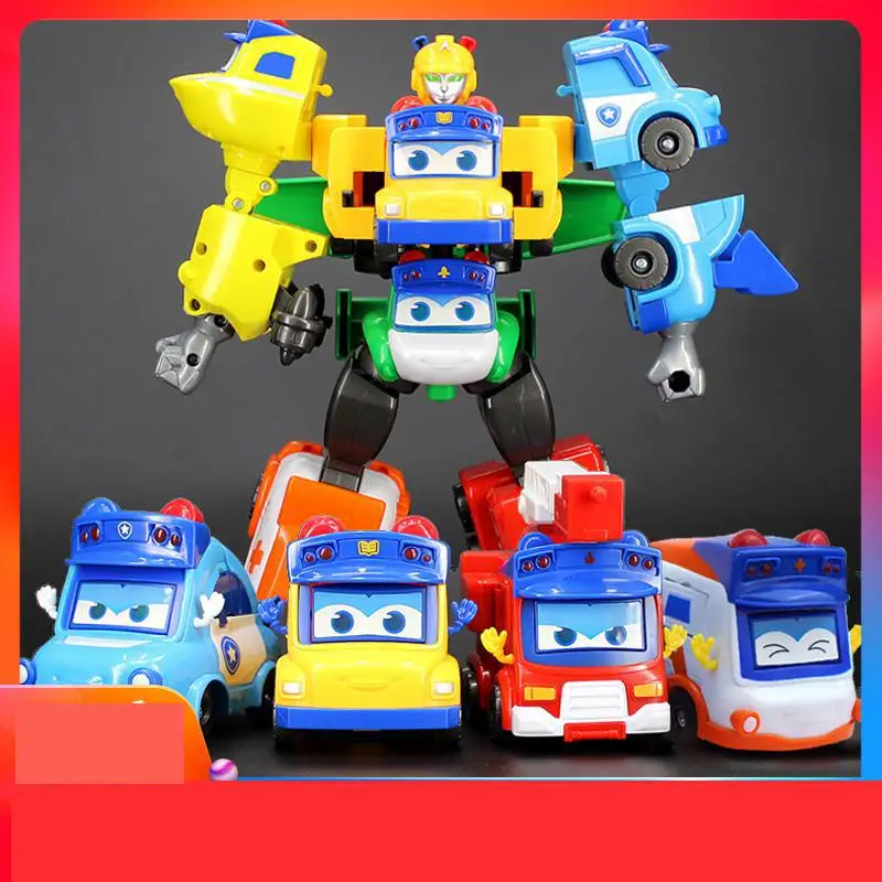 

Ant Variety School Bus Child Car Boy Deformation Robot Toy School Bus Bus Goethe Fire Fighting Car Six-in-One