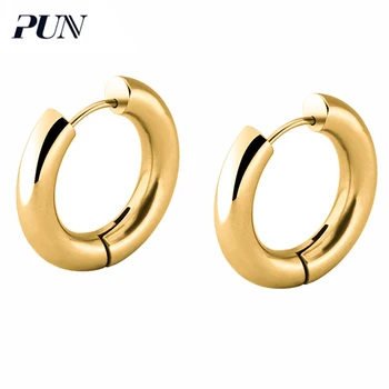 

Steel earrings thickened iron hoop earrings punk earrings stainless steel gold earrings thickened iron hoop men and women gifts