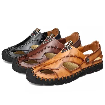 

Summer fashion breathe sandals for man water Trekking Sandals non-slip walking Leathe lightwight sandals holiday shoes
