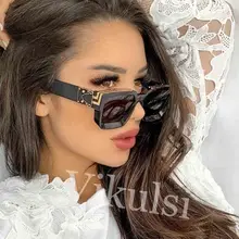 Модные квадратные солнцезащитные очки знаменитостей для женщин и мужчин, металлические черные солнцезащитные очки, роскошные женские брендовые дизайнерские солнцезащитные очки, женские очки