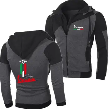 

2018 Brand Vespa print Hoodies men Hoodie Design Print Fleece Men Zipper Suzuki Sweatshirts Casual Tops