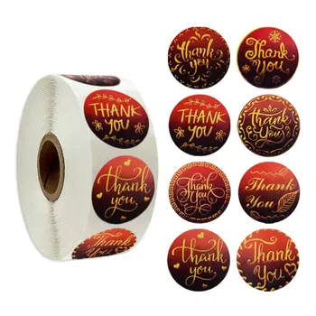

1 Roll(500 pcs) Sealing Sticker Labels Thank You Sticky Stickers Baking Paper Gift Stickers Holiday Gift Decoration Stickers