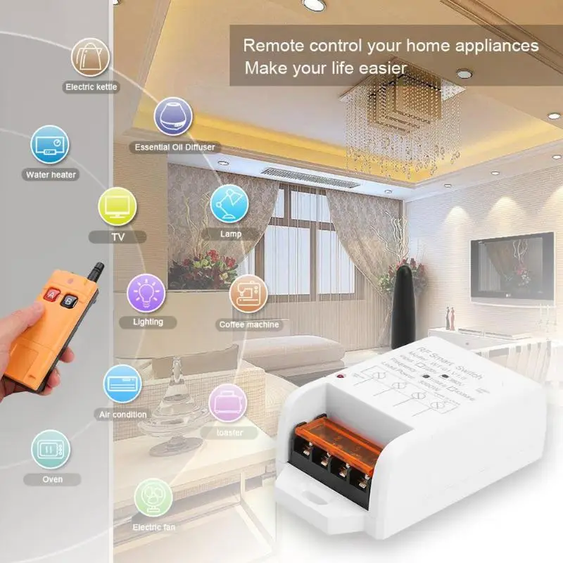 

380V 1CH Remote Control Switch 30A Relay Receiver GK06T 2 Keys Remote Controller Application Areas Pumps High-power Lamps