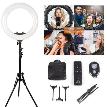 

18 inch LED Ring Light with Tripod Stand, Adjustable Color Temperature，Makeup Ring lights with Phone Holder