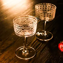 Хрустальная стеклянная чашка для мартини, Классическая гравировка, тиснение, без свинца, Маргарет, бокал для коктейля, бар, вечерние стаканы, Васо, 135 мл