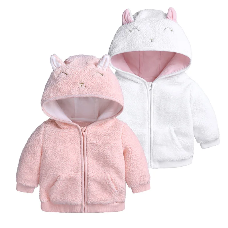 LOOZYKIT верхняя одежда для холодной зимы; пуловер с капюшоном и ушками животных; топы для новорожденных; теплая одежда с длинными рукавами для маленьких мальчиков и девочек