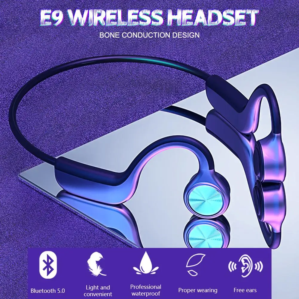 E9 Беспроводной костной проводимости наушники Bluetooth 5 0 бинауральные стерео