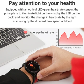 

L6 Sleep Monitor Smart Watch Waterproof Sport Long Standy Battery Heart Rate Blood Tracker Watches