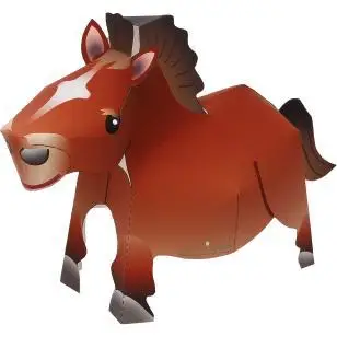 

Horse 3D Paper Model Parent-child DIY Cartoon Animal Three-dimensional Paper Film Handmade Origami Children Education Toy Model