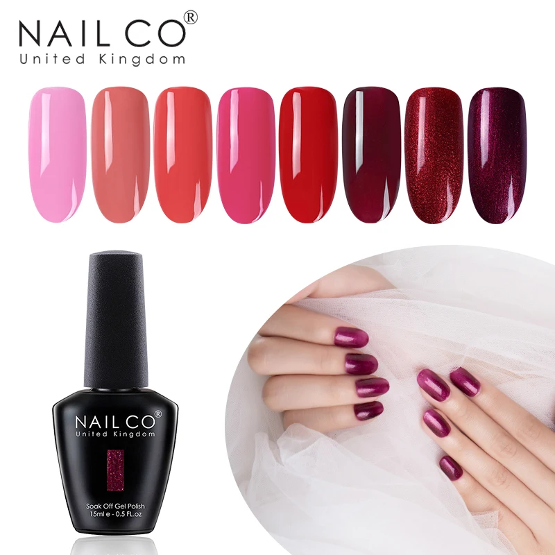 

NAILCO Red Series Gel Polish Soak Off esmaltes permanentes de uv y led Enamel Gel Polish 15ml UV Gel Nail Polish Lacquer Varnish