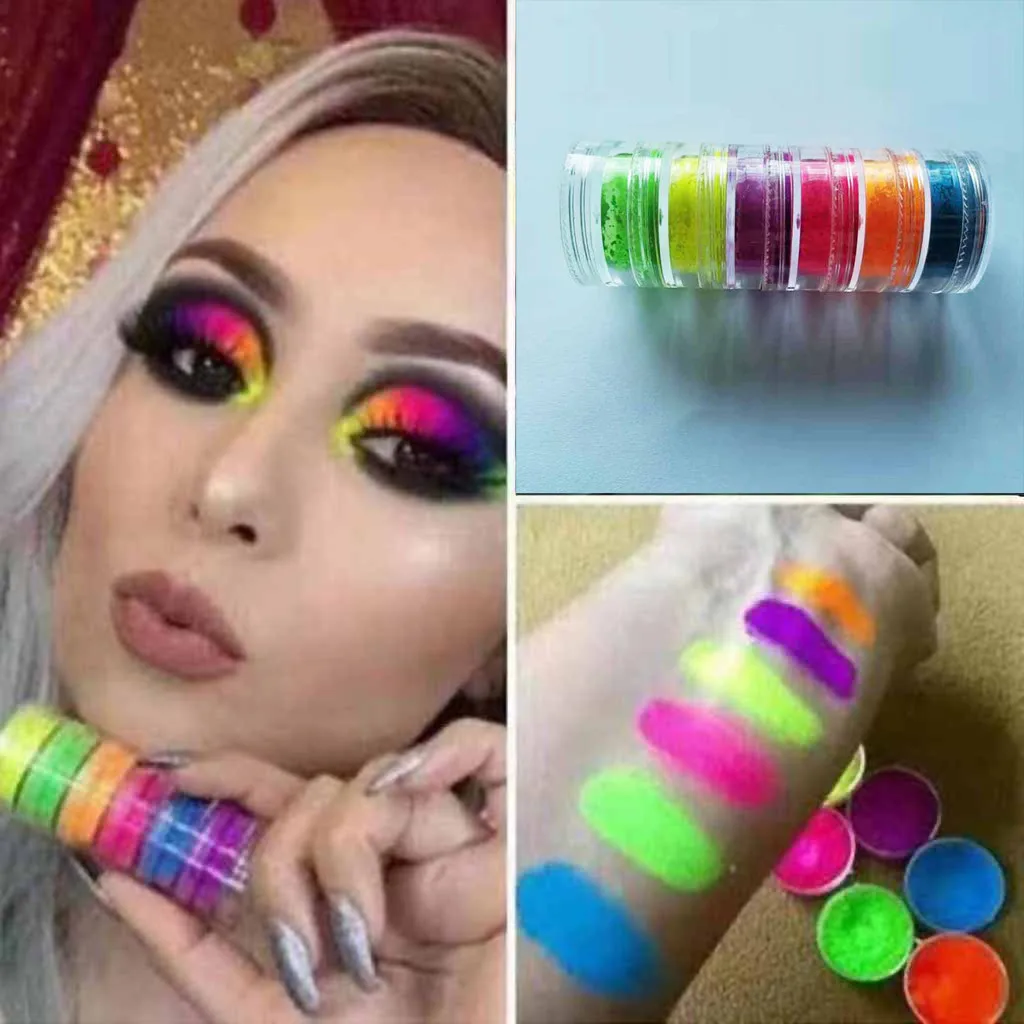

6 Color Luminous Nail Glue Barbie Series Neon Paint Nail Powder Dust Nail Flash Gradient Flash Rainbow Color Acrylic