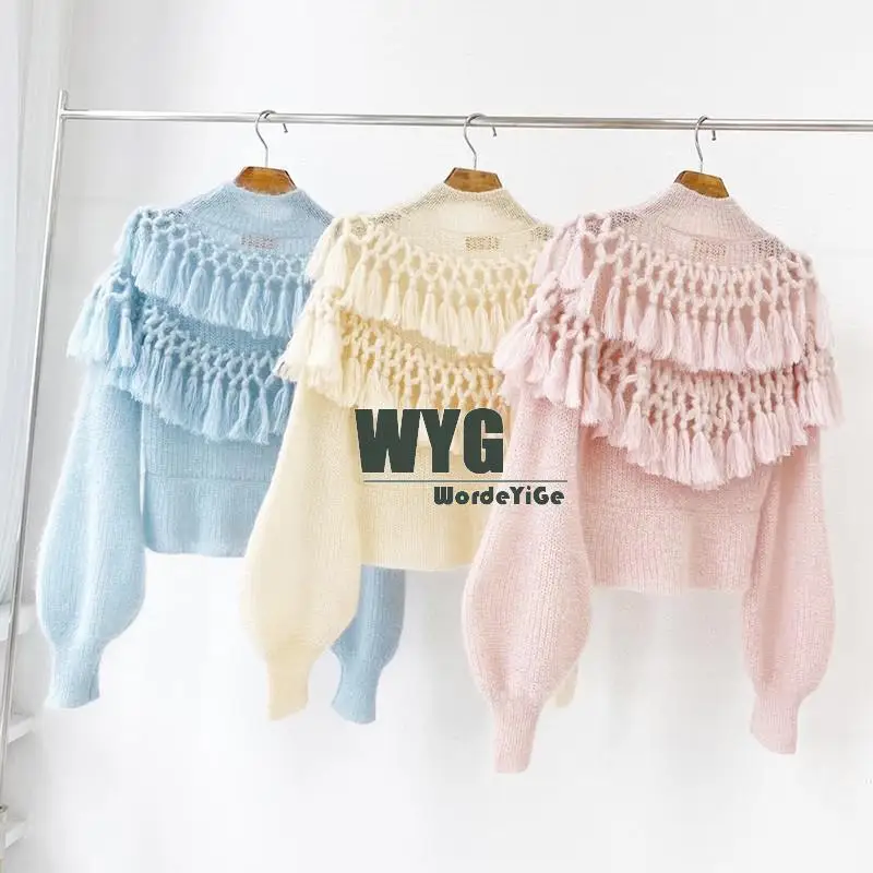 Ladies Sweet Mohair Pullovers 2020 Autumn Fashion