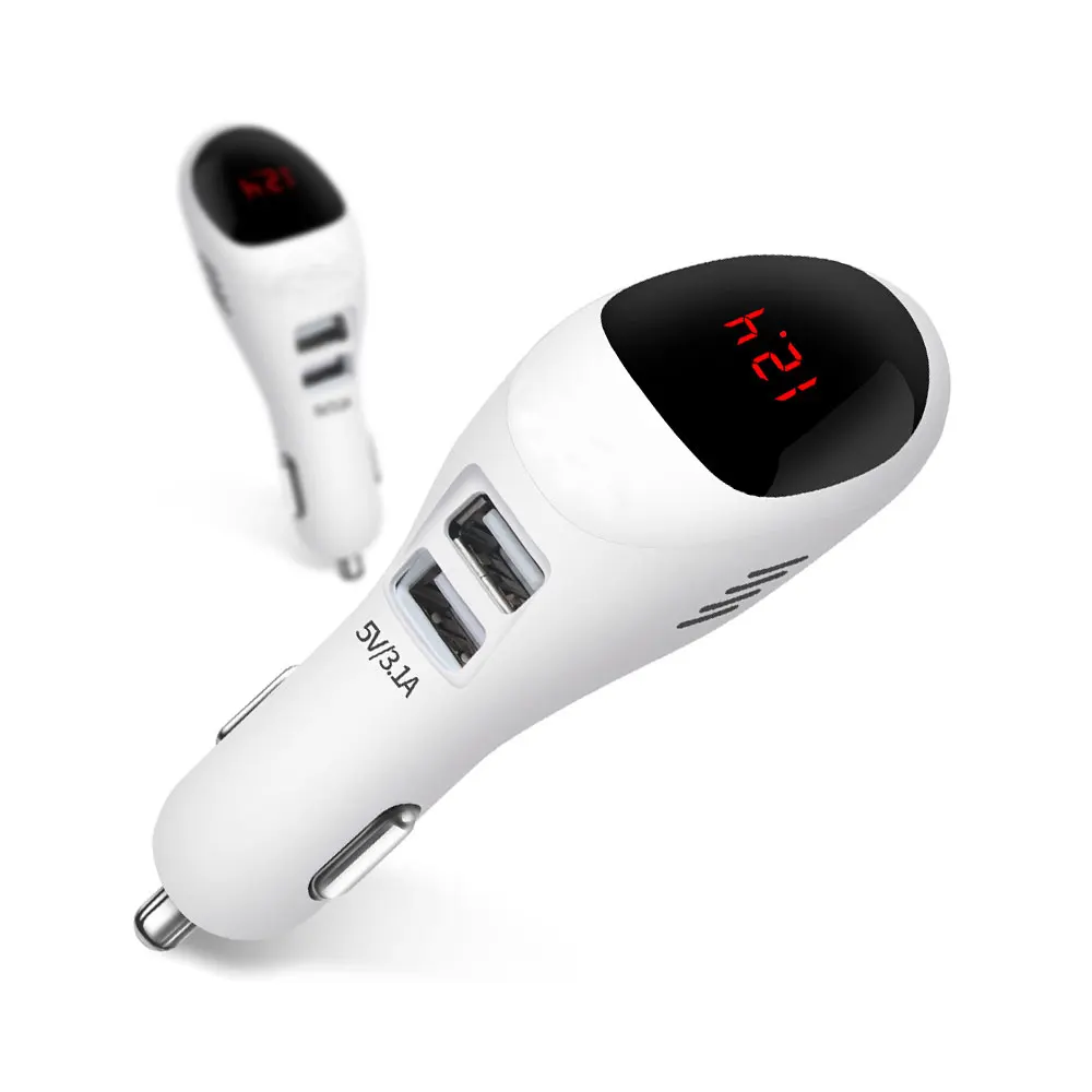 Автомобильное зарядное устройство очиститель воздуха USB зарядное устройство прочный двойной USB зарядное устройство ток цифровой дисплей Авто 3,1 A портативный