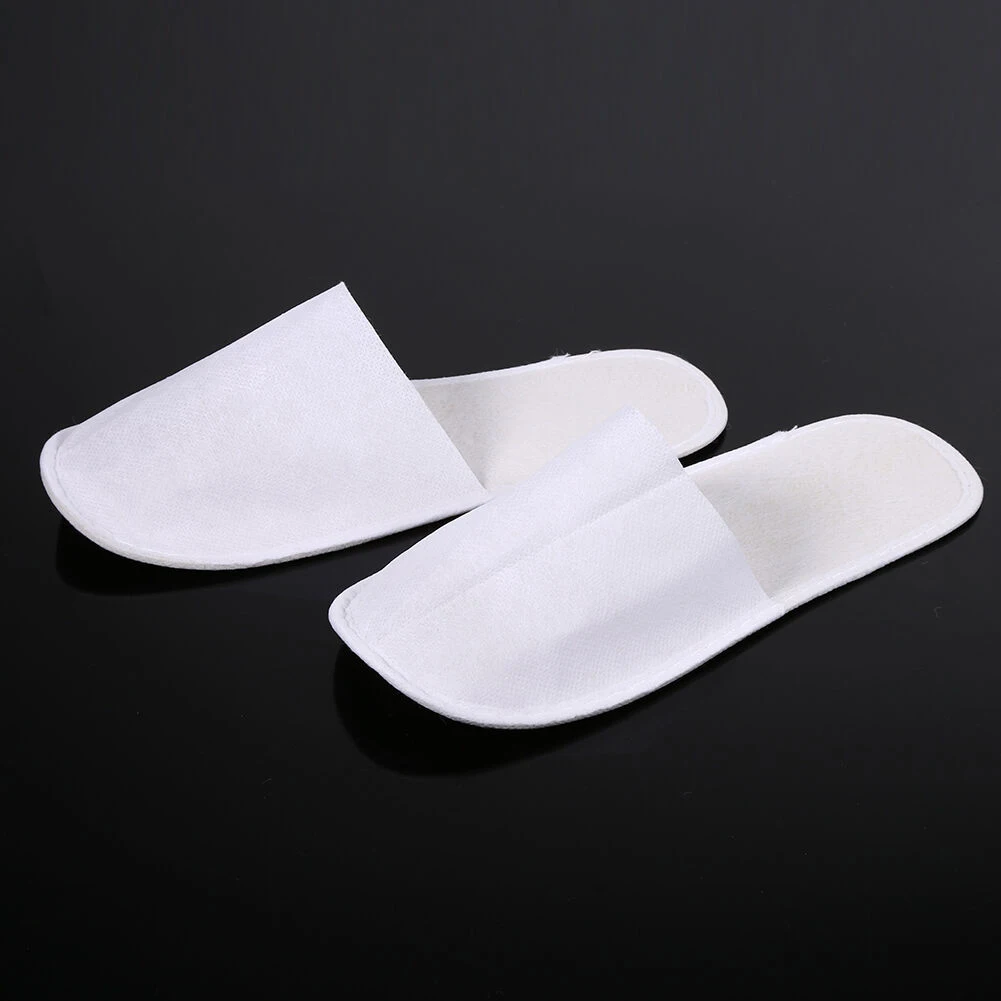 10 Pairs Men Women Fluffy Spa Party Disposable Slipper Home Non Slip Closed Toe Hotel Use Bathroom Travel Sanitary Guest