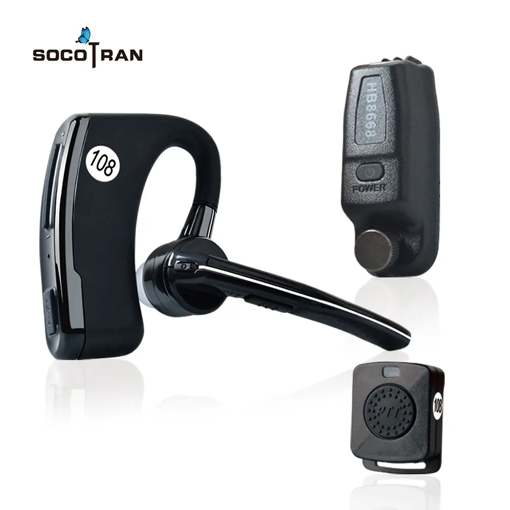 Wireless Walkie Talkie PTT Bluetooth Headset Earpiece For Motorola