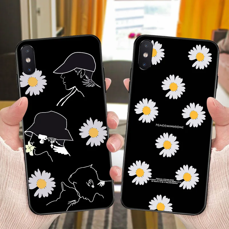 Kncaneo Small daisies Matte Cases for5S SE 6 6S Soft TPU Silicone Rubber phone case cover for iPhone 7 8 plus X Xs 11 Pro Max XR | Мобильные