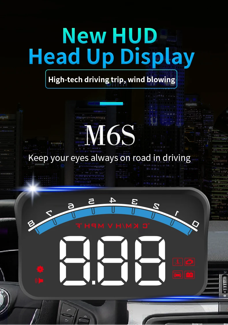 Новейший автомобильный HUD obd2 автомобильный дисплей obd2 датчик HUD Дисплей автомобиля OBD дисплей