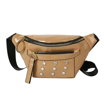 

Diamonds Leather Waist Bags Women Designer Fanny Pack Fashion Belt Chest Bag Waterproof Phone Pouch Banana Bum Bag
